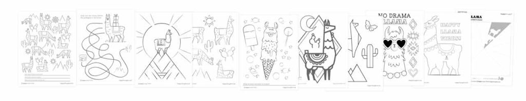 10 llama color in sheets home activity pdf download