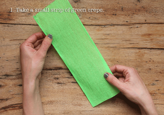 verde-hoja-flor-papel Hacer una hoja de papel crepé para la flor de papel