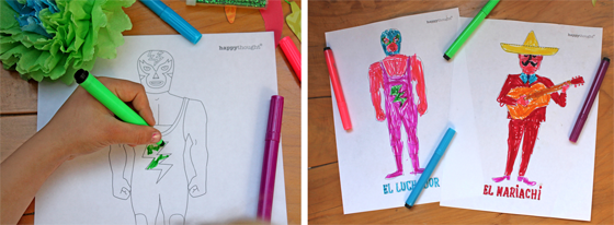 Coloring in pages for Cinco de Mayo children's party!
