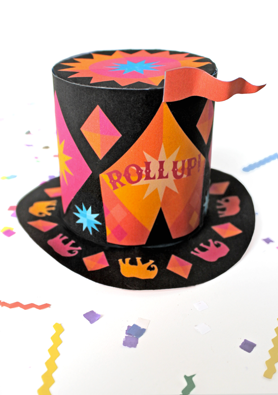 Circus top hat: Mini circus top hats roll up roll up!