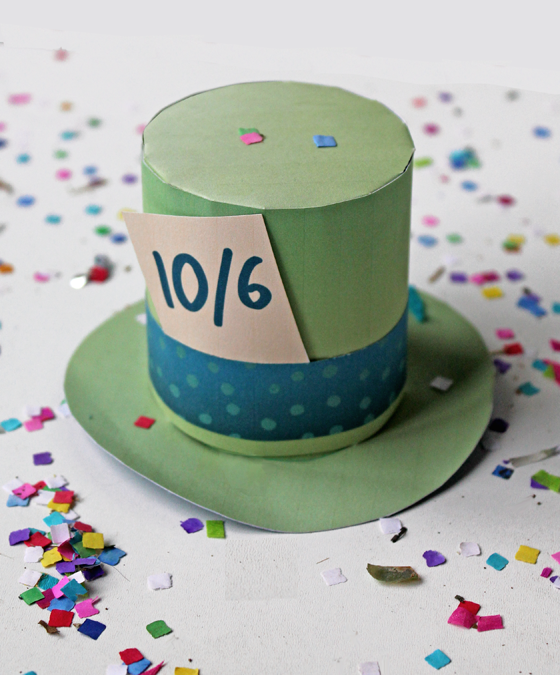 Green mad hatter hat for parties and dress up instant download