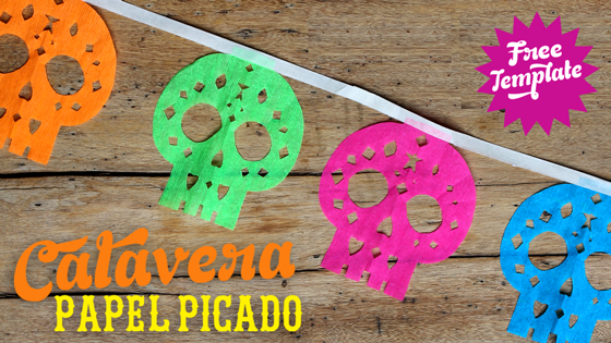 ¡Plantillas de calaveras de papel picado y patrones para papel chino!