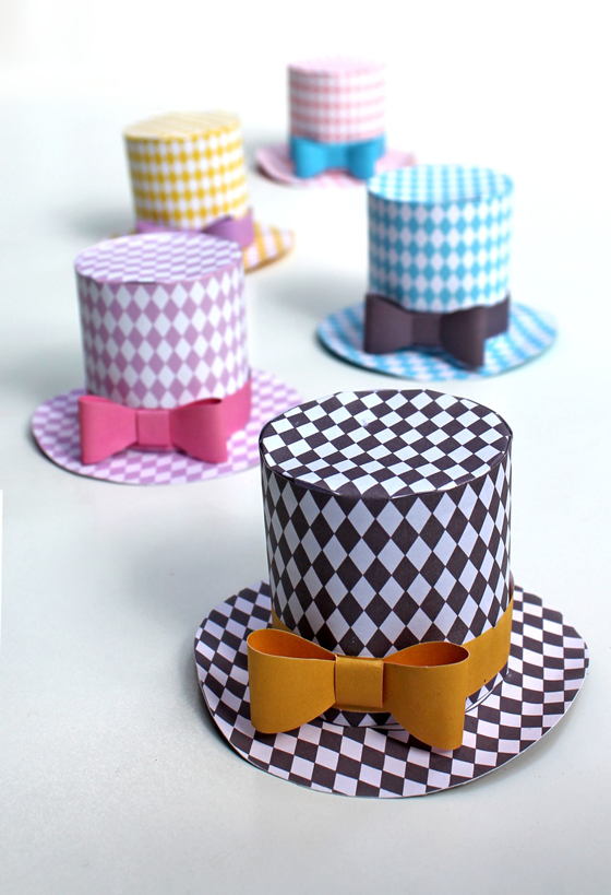 Paper miniature top hat diamond template pattern!