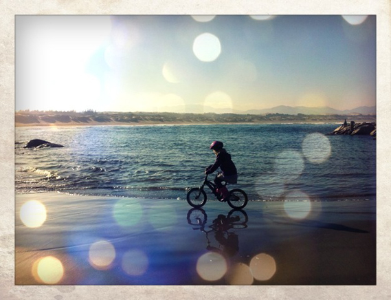 cycling helmeted girl live life ritoque beach chile cycling helmeted girl live life ritoque beach chile