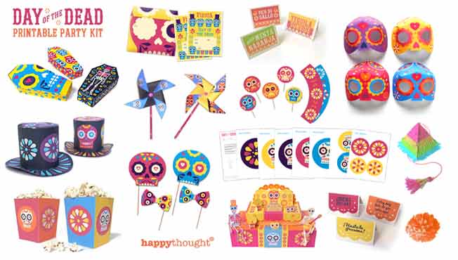 Printable templates for day of the dead or dia de los muertos