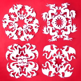 4-dragons snowflake templates