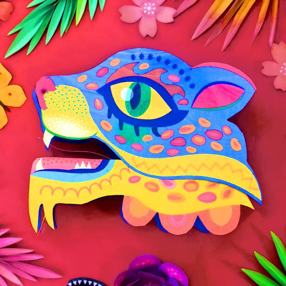 Alebrije jaguar puppet DIY template and tutorial