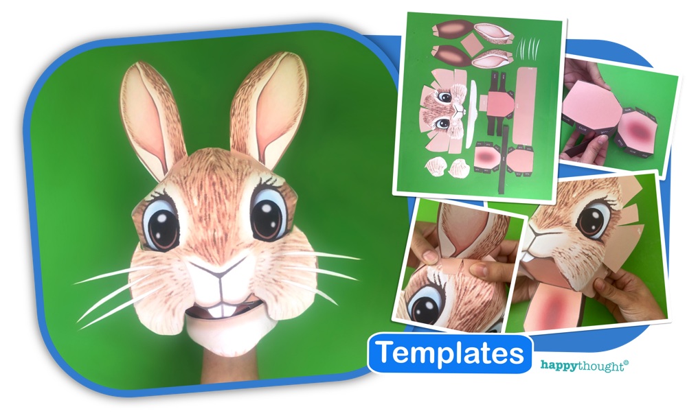 how to assemble a rabbit puppet to make at home