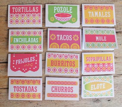 99 cartelitos imprimibles para comida y bebidas mexicanas