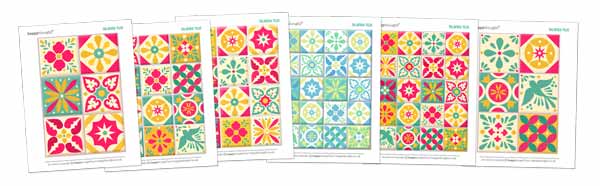 Printable talavera tile templates: Printable papercraft Ceramic style ceramica tiles Printable talavera tile templates: Printable papercraft Ceramic style ceramica tiles