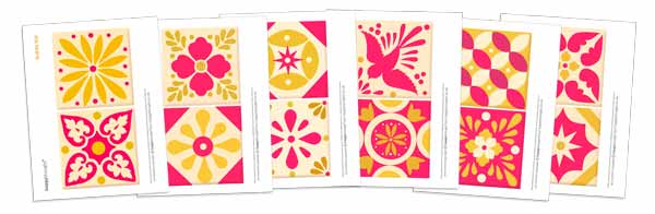 Printable talavera tile templates - Ceramic style ceramica tiles Printable talavera tile templates - Ceramic style ceramica tiles