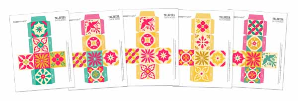 Printable talavera tile templates - Ceramic style ceramica tiles favor boxes Printable talavera tile templates - Ceramic style ceramica tiles favor boxes