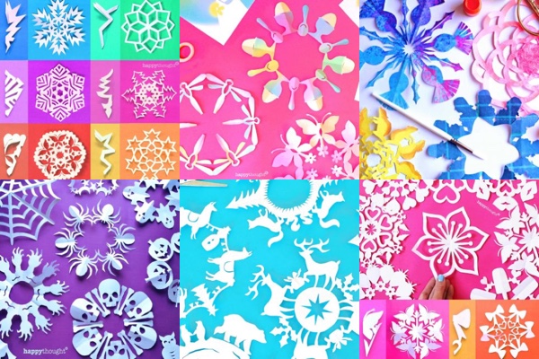DIY make kirigami patterns for Holiday decorations DIY make snowflake patterns for Holiday decorations
