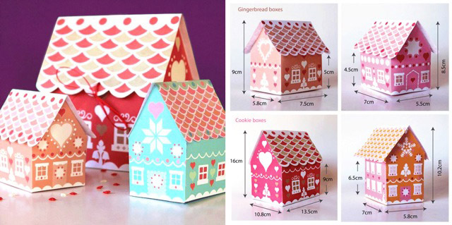 Ginger bread gift box templates. 30 DIY paper gift boxes! Ginger bread gift box templates. 30 DIY paper gift boxes!