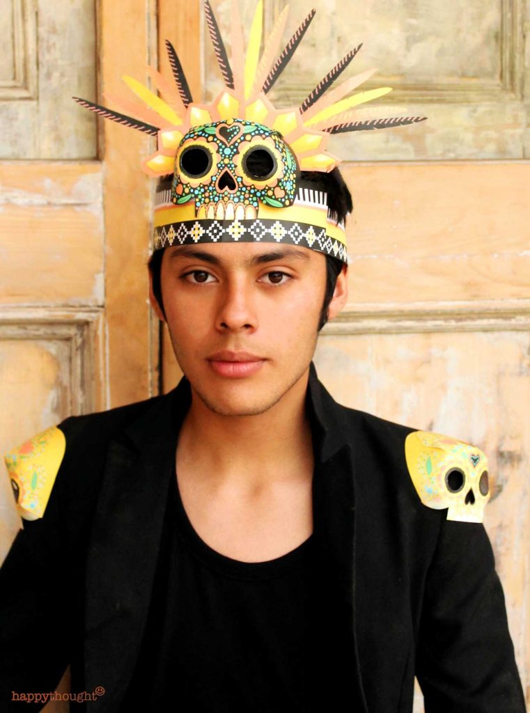 easy to follow photo instructions to help you assemble your Day of the Dead costume.