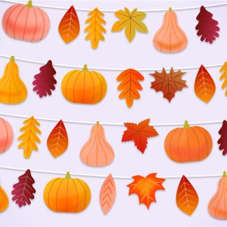 Fall Leaves and Pumpkin garland