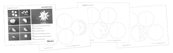 Hojas de actividades manuales para festividades: proyecto de copos de nieve 3D