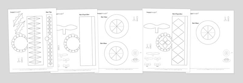 Print out and make your own Christmas party hats using these templates How to make DIY festive top hats to color-in