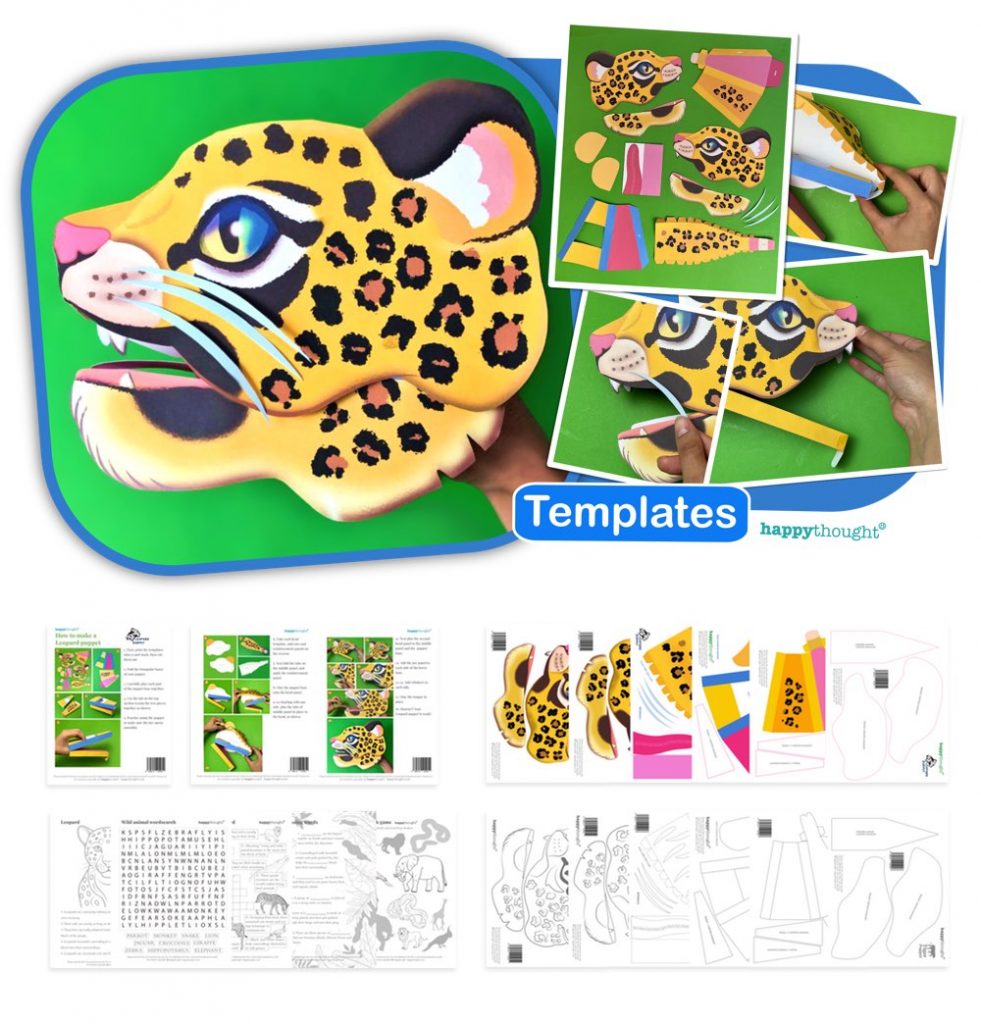 Leopard Puppet tutorial DIY template