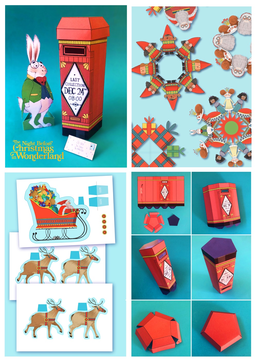 Make a Christmas garland, postbox and Merry Christmas garland with these templates