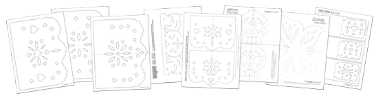 Diseños de plantillas para papel picado del Día de los Muertos Diseños de plantillas para papel picado del Día de los Muertos