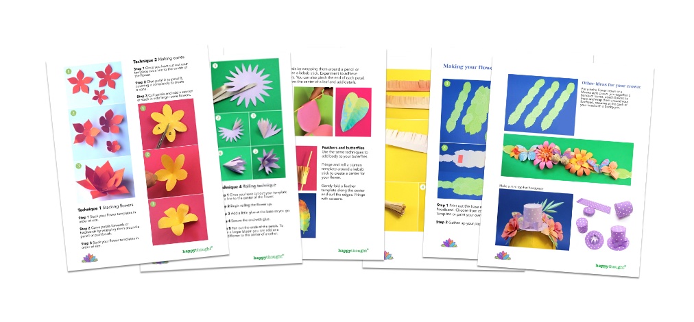 Paper flower techniques and crown craft kit instructions