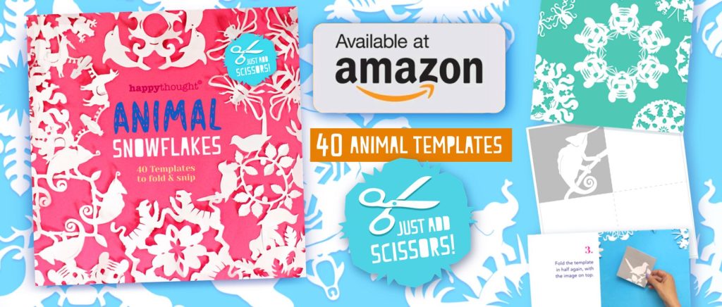 From a llama to an elephant or a snail to a shark, you’ll find all sorts of animal snowflakes in this Happythought craft book. Choose from 40 unique templates, perfect for all seasons!
Paper snowflakes are wonderful decorations for any time of year, from Christmas to Easter to Halloween.