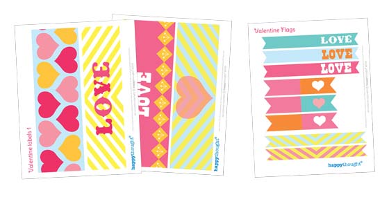 Valentines Day label and flag printable Valentines Day label and flag printable