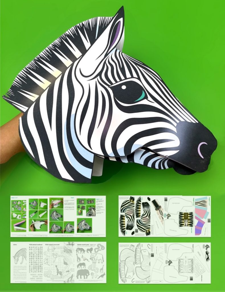 Zebra Puppet templates DIY PDF