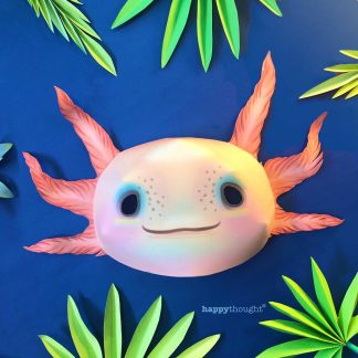 axolotl mask template and fact worksheet
