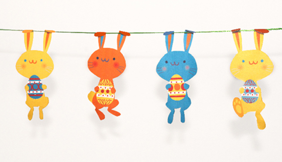 Cute bunny Easter decoration garland printable template! Cute bunny Easter decoration garland printable template!