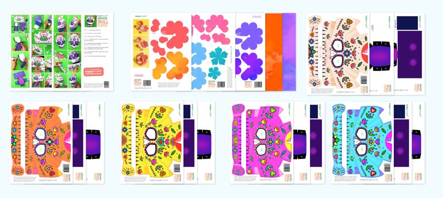calavera puppet templates to print out and make