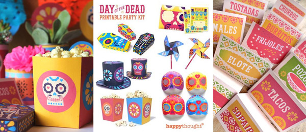 Ideas and inspiration for a Day of the Dead celebration. El Dia de los Muertos, Day of the Dead coffin printable papercraft templates for party favours and decorations!