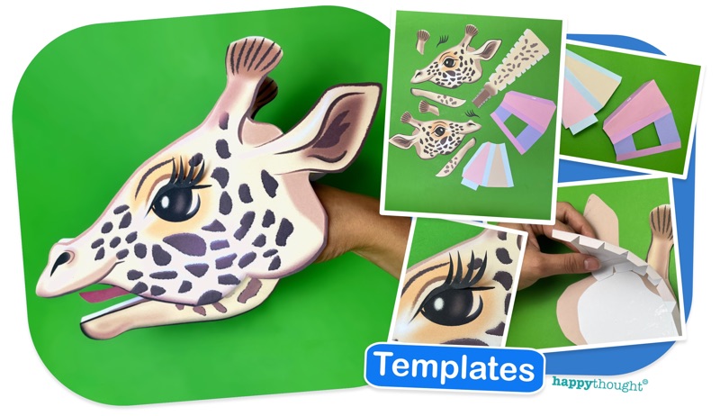 how to make a paper giraffe puppet for activities role play and craft time