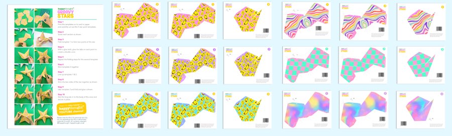 groovy paper star designs to download and make