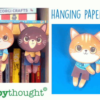 hanging cat paper dolls moving