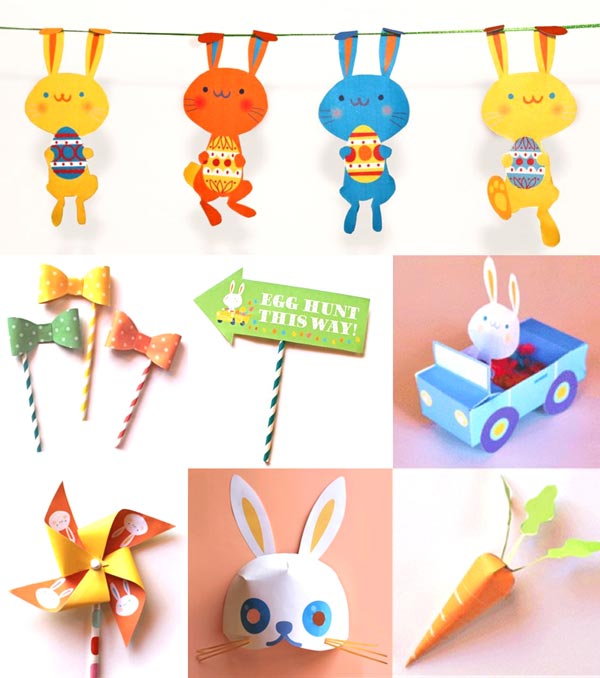 Happy Easter printable template ideas and fun craft activities for home gifts!