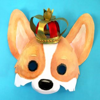 how to make a corgi mask template and tutorial
