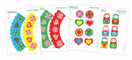 Nesting dolls cupcake wrapper and topper party templates! Nesting dolls cupcake wrapper and topper party templates!