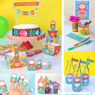 Russian Doll printable paper craft party pack