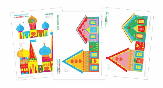 Printable paper Russian townscape table decoration templates! Printable paper Russian townscape table decoration templates!