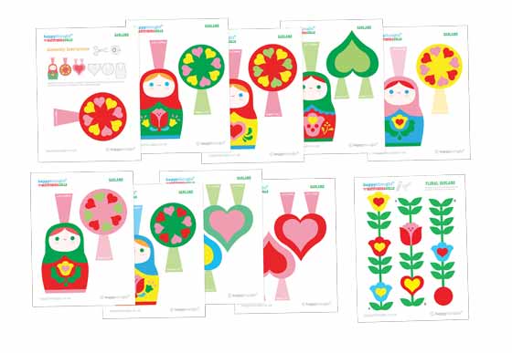 Make flower or Matryoshka dolls garland banners! Make flower or Matryoshka dolls garland banners!