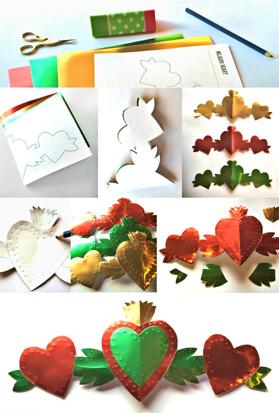 Make a milagro heart ornament with template and easy follow instructions!