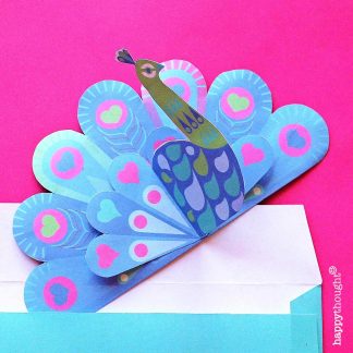 Easy paper peacock card envelope diy templates