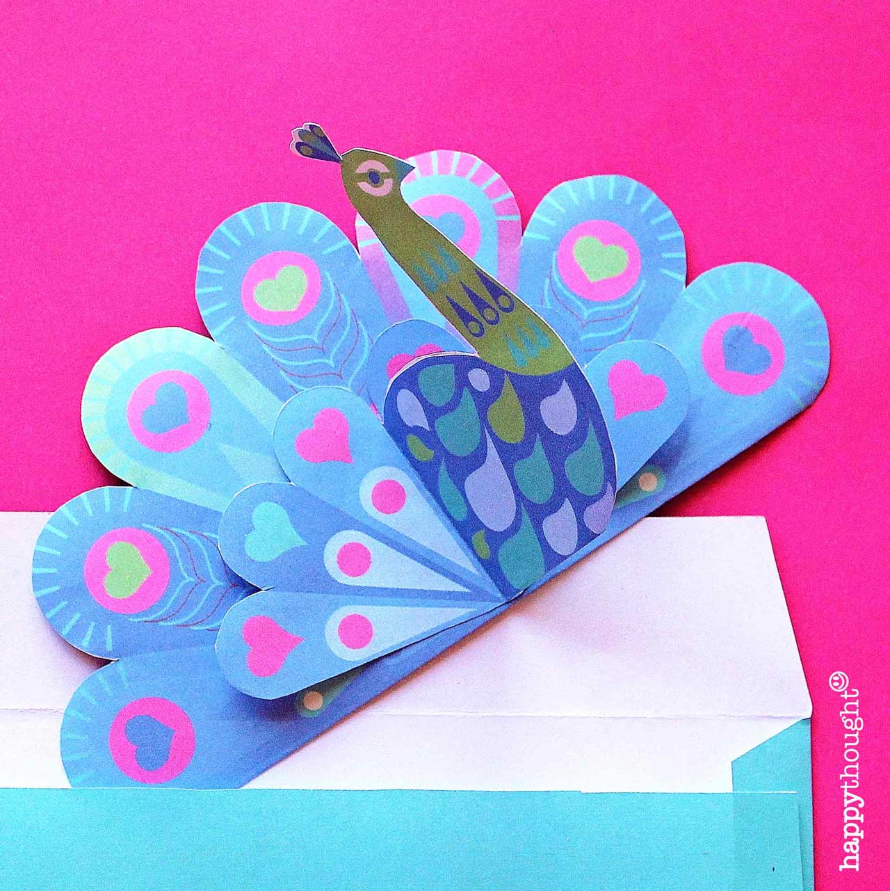 Easy paper peacock card envelope diy templates