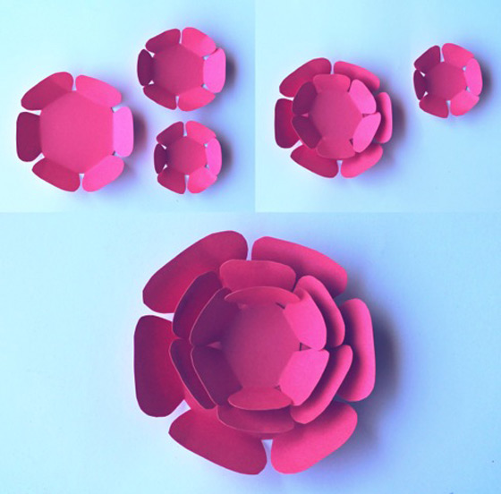 How to make cute pink paper flowers. DIY printable templates!