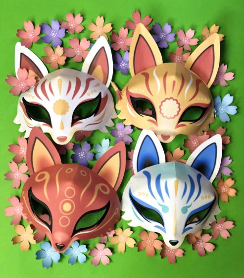 printable paper kitsune fox mask templates printable paper kitsune fox mask templates