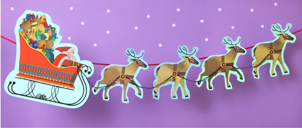 Reindeer garland to hang in class or at home.