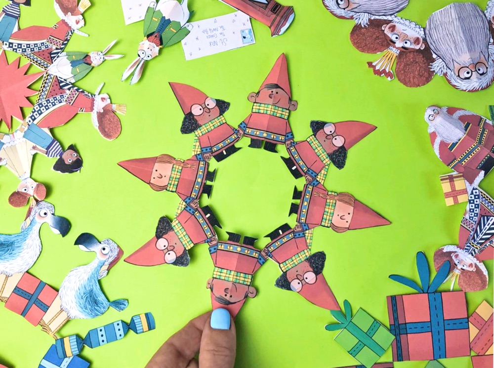 paper christmas snowflake green paper