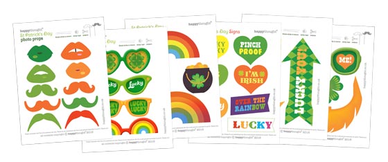 Lucky St Patricks Day printable party photo props and ideas!